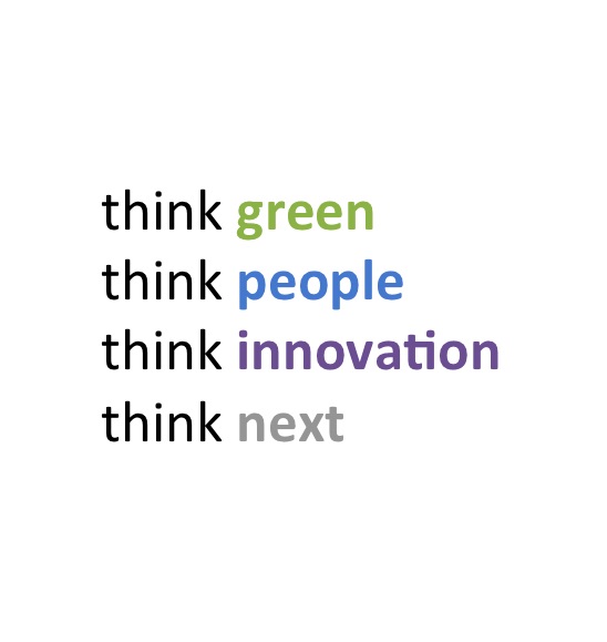think green. think people. think innovation. think next.